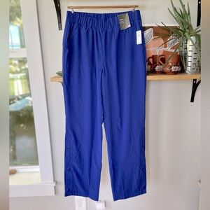 GAP GapFit Cobalt Blue High Rise Fleece Lined Side Button Track Pants Sz M